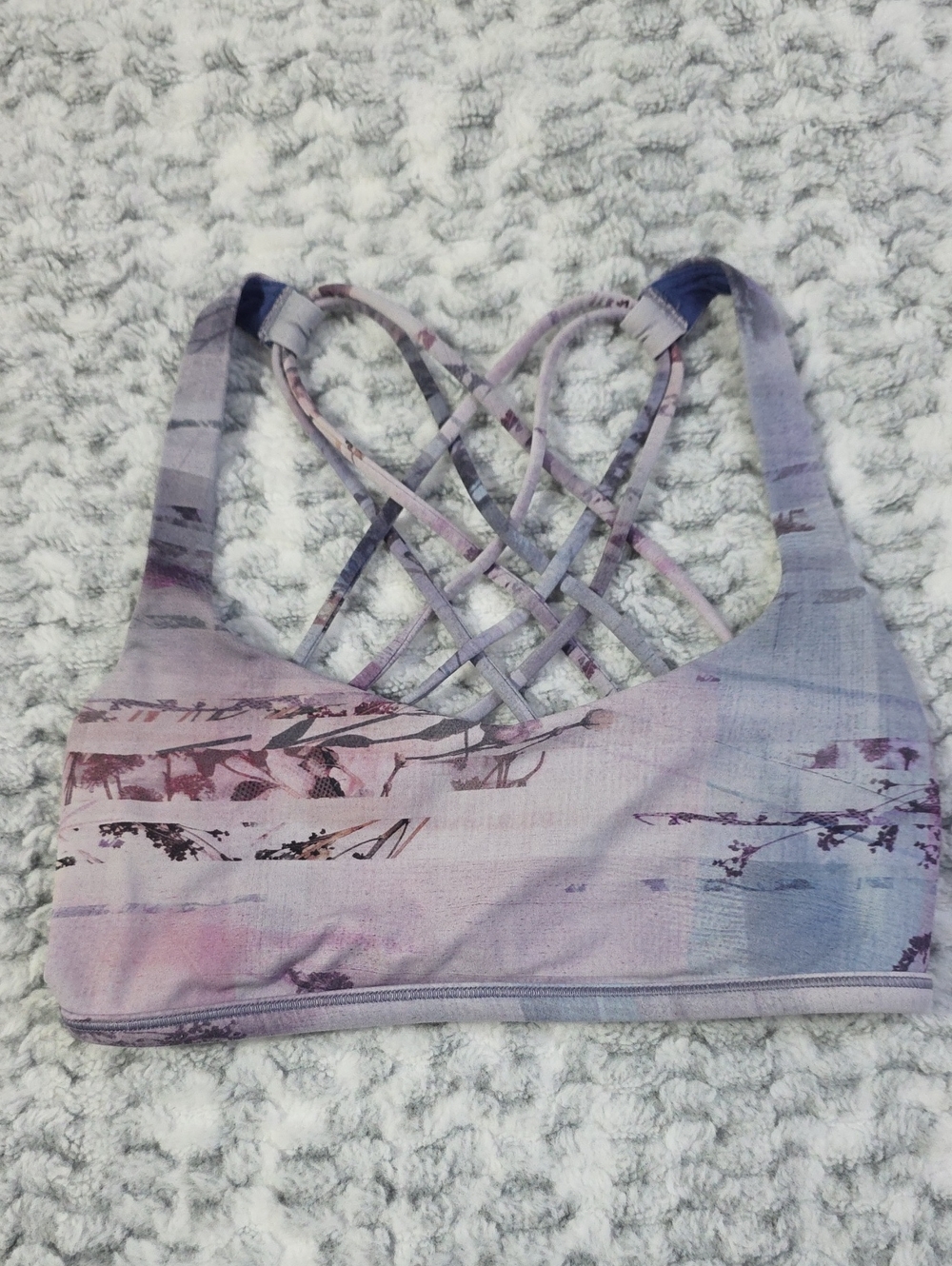 lululemon athletica Lavender Watercolor Crisscross Sports Bra